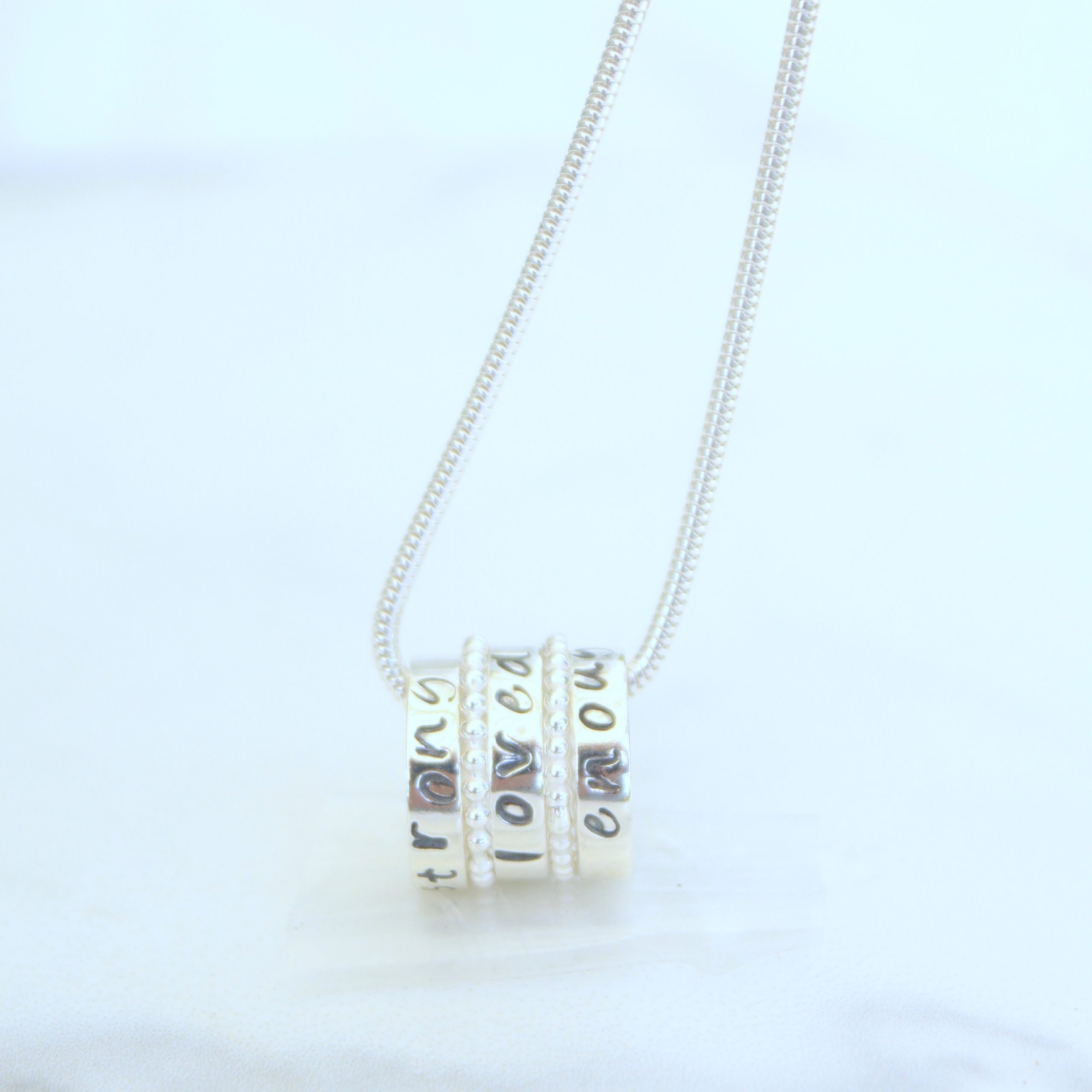 sterling silver affirmation ring necklace